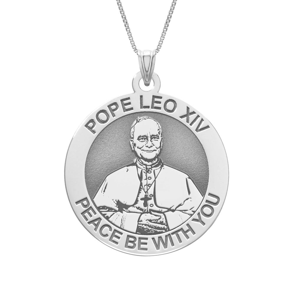 Pope Leo XIV - PEACE BE WITH YOU Religious Medal Round Laser Engraved "EXCLUSIVE"