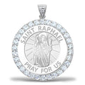 Saint Raphael CZ Religious Round Medal - "EXCLUSIVE"