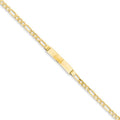 Custom Engraved 14k Gold Women's Figaro Link ID Bracelet