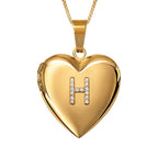 Locket with Raised Diamond Initial