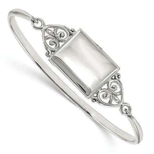 Rectangle Polished Locket Bangle Bracelet