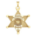 Personalized 6 Star Sheriff Badge  Shape 3 with Number, Rank & Department