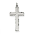 Sterling Silver Antiqued & Satin Cross Pendant