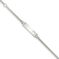 Custom Engraved Sterling Silver Children's Heart Cutout ID Bracelet