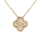 Personalized Clover Shaped Milgrain Name Necklace