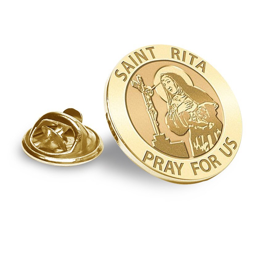 Saint Rita Religious Brooch/ Lapel Pin  "EXCLUSIVE"