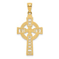 14K Celtic Cross w/Eternity Circle Pendant