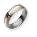 Titanium 14K Gold Inlay Approx. 0.24 Inch Brushed and Polished Wedding Band — original PicturesOnGold photograph 1