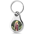Stainless Steel Color Saint Raphael Keychain