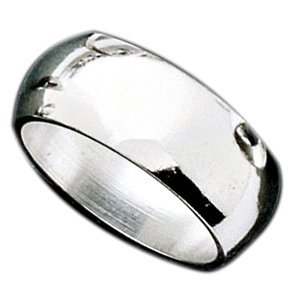Sterling Silver Approx. 0.28 Inch Half-Round Wedding Band