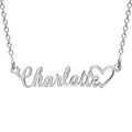 Script Name Necklace with Open Heart