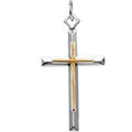 Sterling Silver CROSS PENDANT w/ Gold Plating