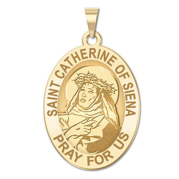 Saint Catherine of Siena Oval Religious Medal
