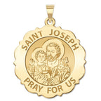 Saint Joseph Scalloped Religious Medal