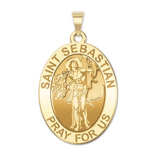 Saint Sebastian - Oval Religious Medal