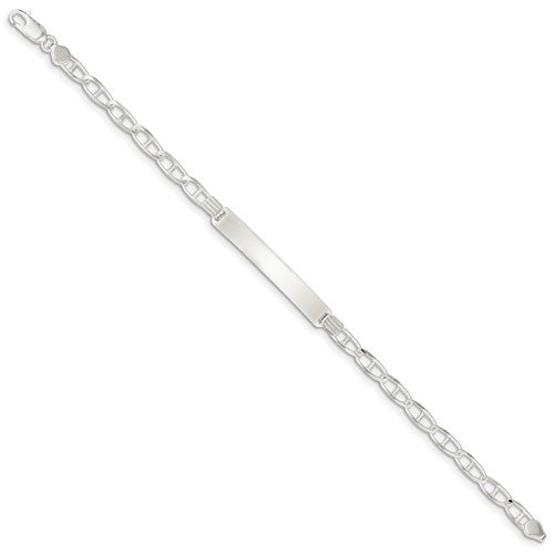Custom Engraved Sterling Silver Women's Anchor Link ID Bracelet