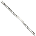 Custom Engraved Sterling Silver Men's Figaro Link ID Bracelet