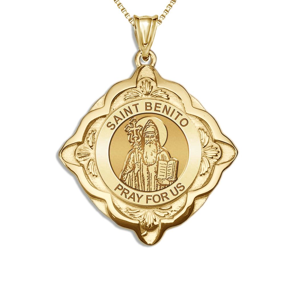 Saint Benito Cathedral Round Religious Medal  "EXCLUSIVE"