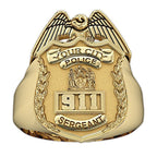 New York Police Sergeant Badge Ring with Number & Department