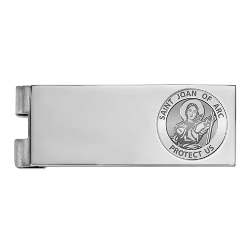 Stainless Steel Engravable Saint Joan of Arc Money Clip
