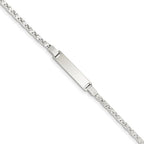 Custom Engraved Sterling Silver Children's Curb Link ID Bracelet