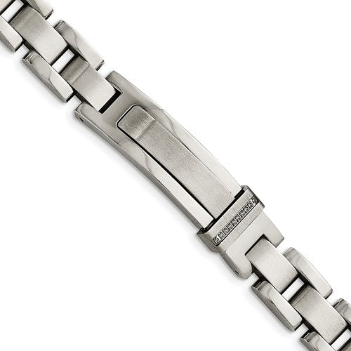 Custom Engraved Stainless Steel Men's Brushed ID Bracelet