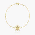 Round Saint Monica with Open Border Paperclip Bracelet