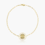 Round Saint Monica with Open Border Paperclip Bracelet