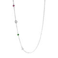 Sideways Initial Name Necklace with Birthstone