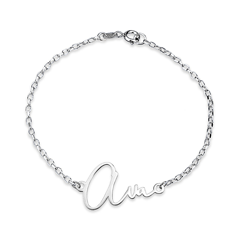 Exclusive Personalized Modern Script Name Bracelet - Adjustable Size