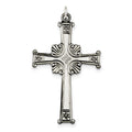Sterling Silver Antiqued, Textured and Brushed Cross Pendant