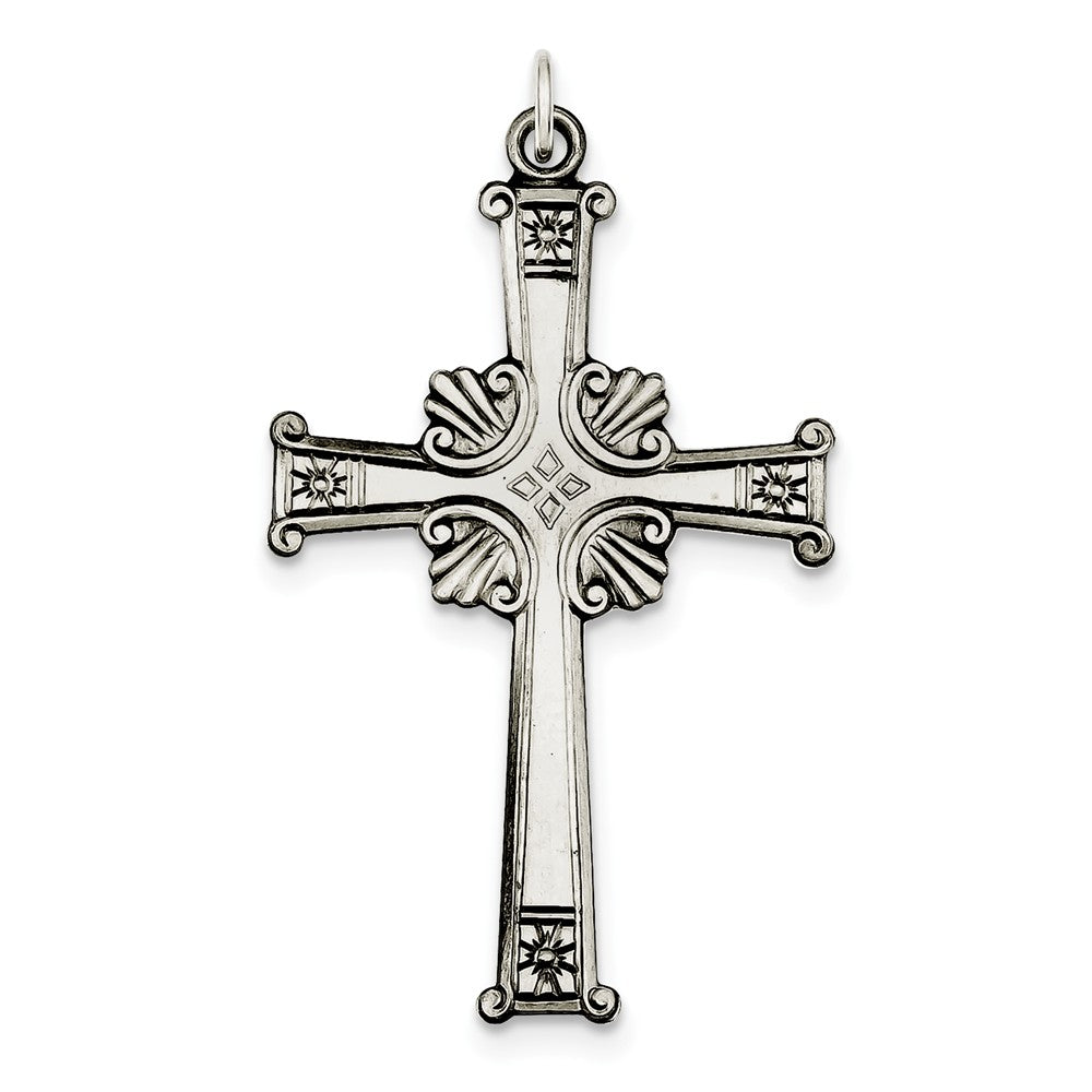 Antiqued, Textured and Brushed Cross Pendant