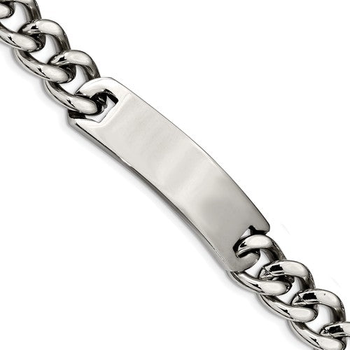 Custom Engraved Stainless Steel Men's Curb Link 8 Inch ID Bracelet