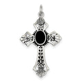 Sterling Silver Onyx Cross Pendant