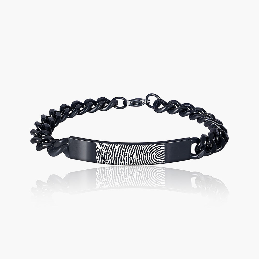 Black Stainless Fingerprint Bracelet