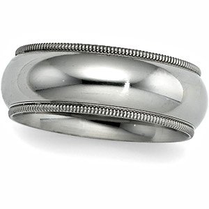 Sterling Silver Approx. 0.31 Inch Milgrain Comfort Fit Wedding Band — original PicturesOnGold photograph 1