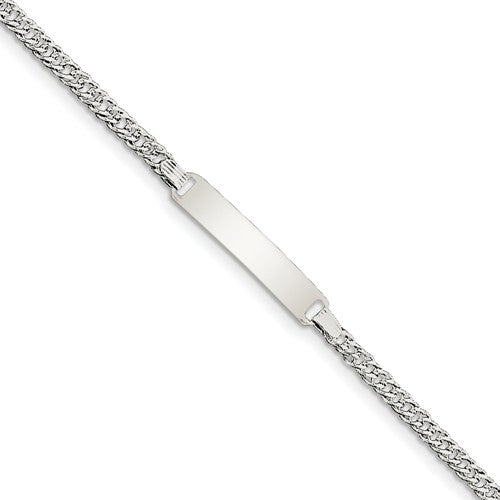 Custom Engraved Sterling Silver Children's Curb Link ID Bracelet