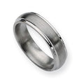 Titanium Ridged Edge Approx. 0.28 Inch Brushed and Polished Wedding Band — original PicturesOnGold photograph 1