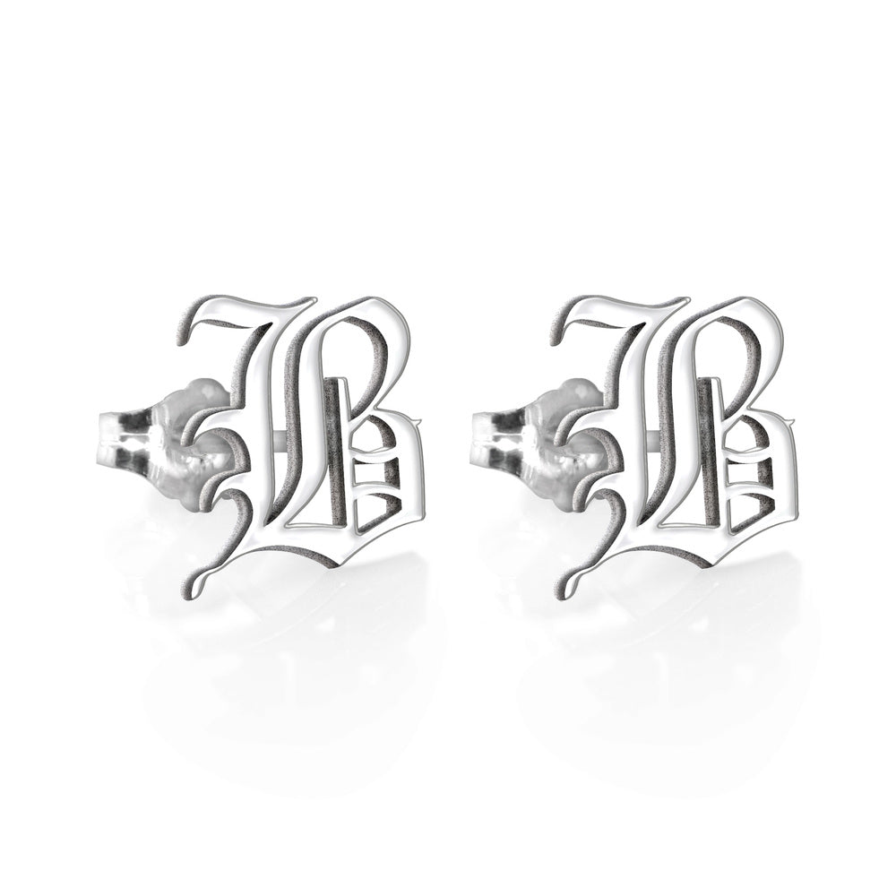 Old English Initial Earrings