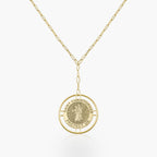 Round Saint Christopher Medal with Open Border Necklace