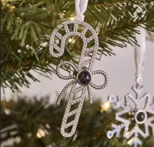 Photo Projection Candy Cane Tree Ornament
