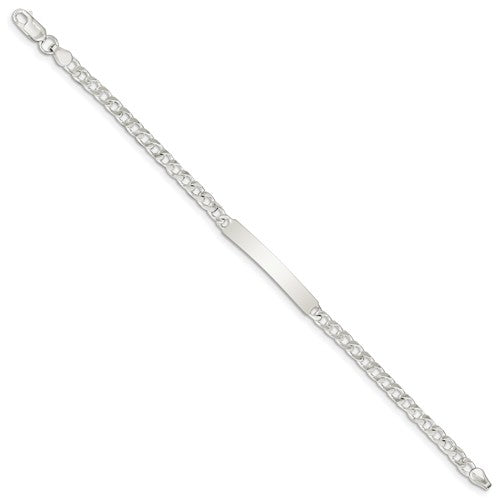 Custom Engraved Sterling Silver Women's Curb Link ID Bracelet