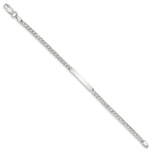 Custom Engraved Sterling Silver Men's Curb Link ID Bracelet