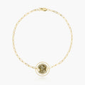 Round Saint Michael with Open Border Paperclip Bracelet
