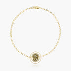 Round Saint Michael with Open Border Paperclip Bracelet