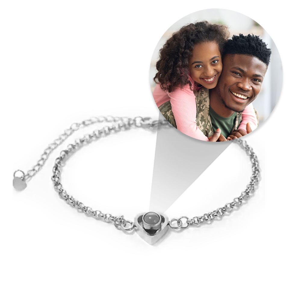 Photo Projection Heart Bracelet