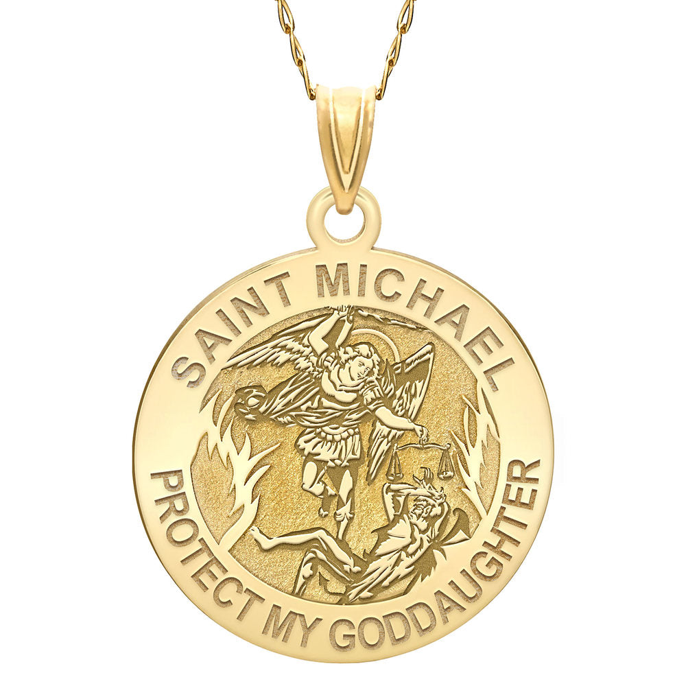 Saint Michael - Protect My Goddaughter - Religious Medal  "EXCLUSIVE"
