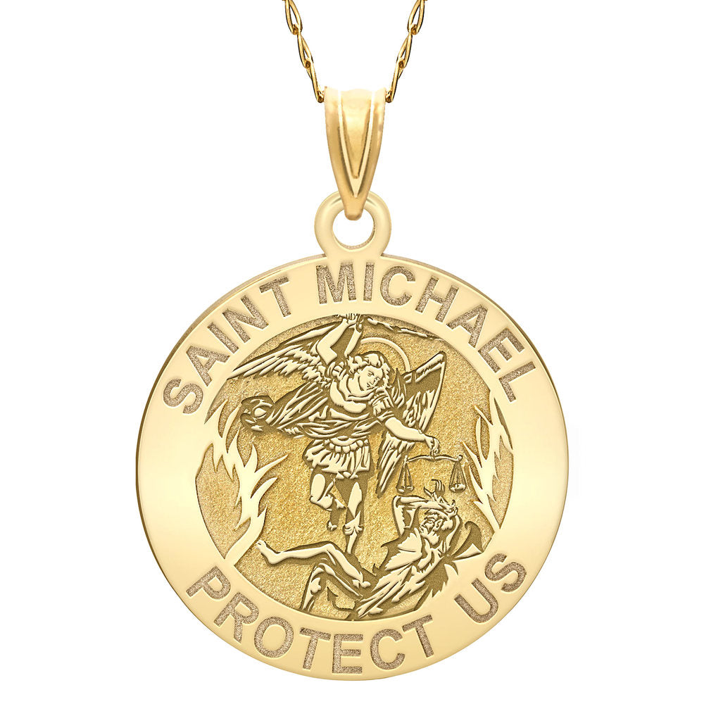Saint Michael Round Religious Medal