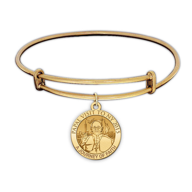 Pope Francis Expandable Embossed Bracelet with Papal Visit Ny 2015