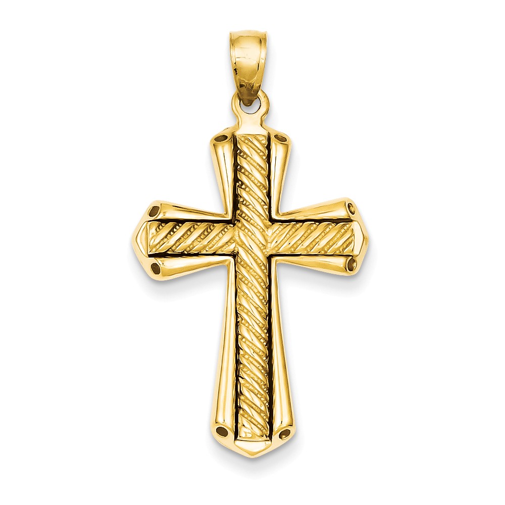14k Twisted Cross Pendant